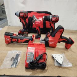 AS-IS- M18 18V Lithium-Ion Cordless Combo Kit (5-Tool) with (2) Batteries  Charger and Tool Bag