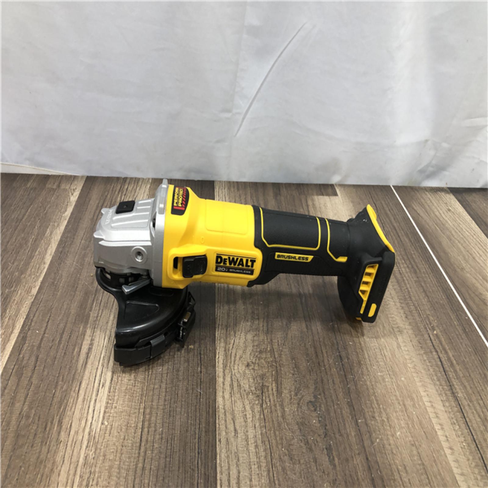 AS-IS DEWALT 20-Volt MAX Cordless Brushless 4-1/2 in. Angle Grinder with Slide Switch (Tool Only)