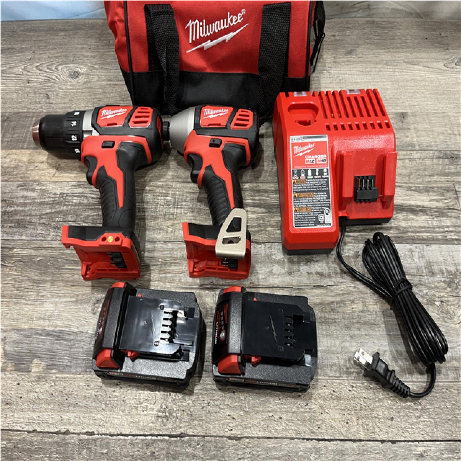 AS-IS Milwaukee 18V Lithium-Ion Cordless Drill Driver/Impact Driver Combo Kit