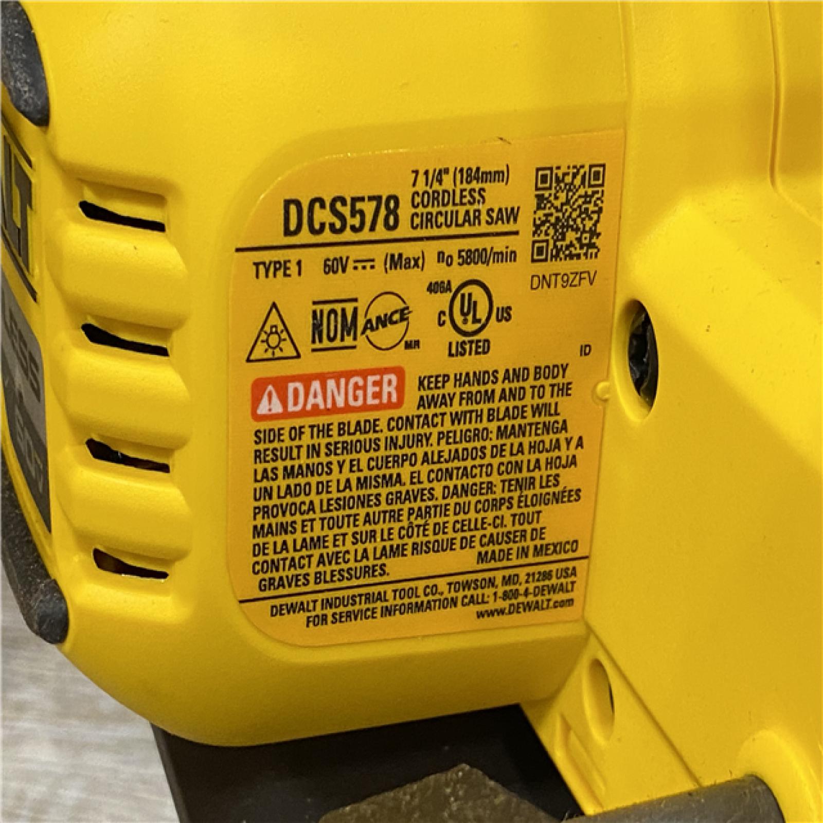 AS-IS DEWALT FLEXVOLT 60V MAX Cordless Brushless 7-1/4 in. Circular Saw with Brake (Tool Only)