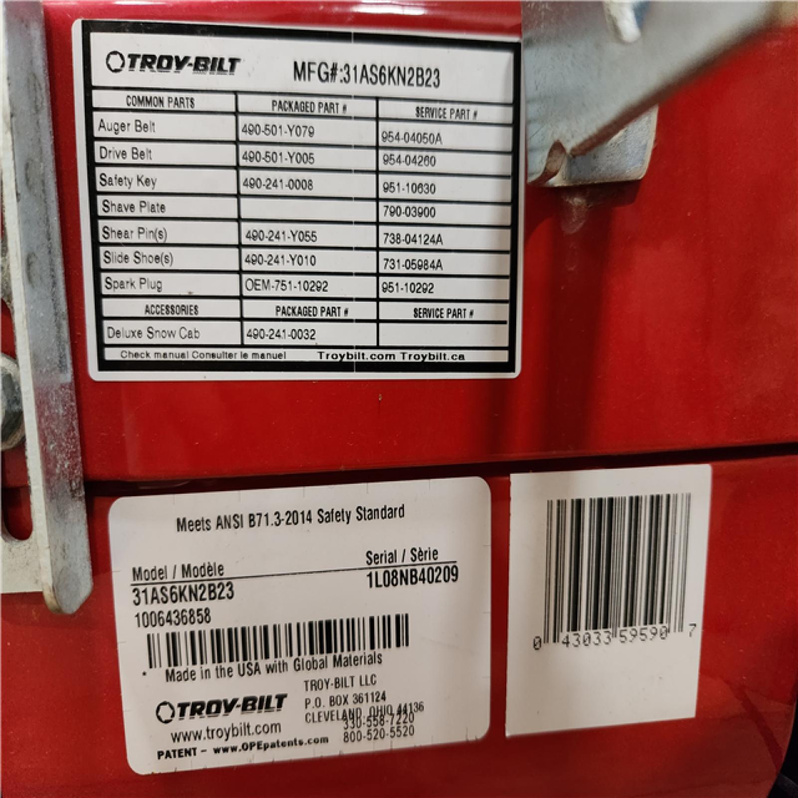 Phoenix Location TroyBilt Storm 24 in. 208 cc Two Stage Gas Snow