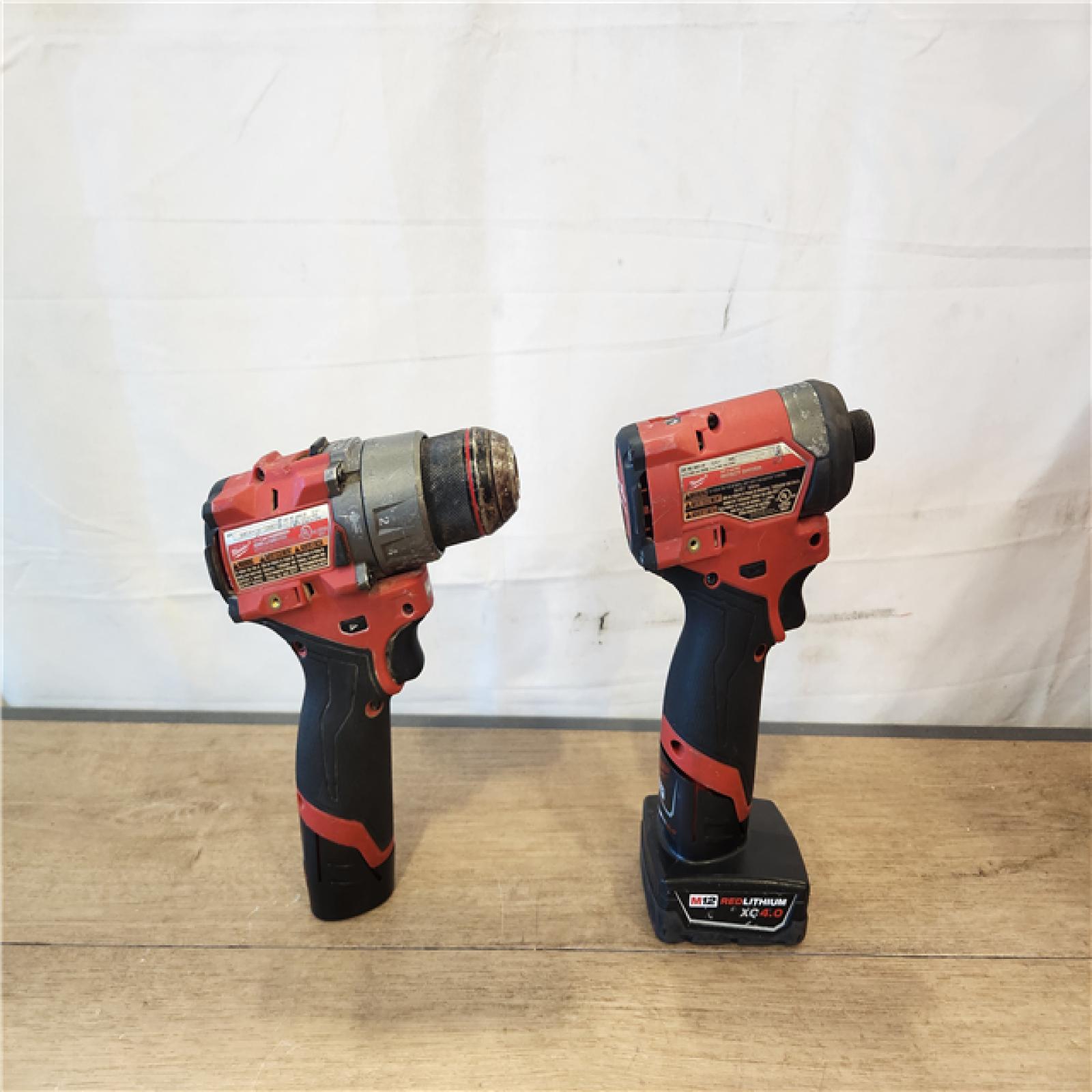 AS-IS- Milwaukee 12V Brushless Hammer Drill and Impact Driver Combo Kit