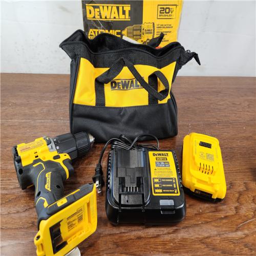 AS-IS DEWALT ATOMIC Compact 20V MAX Brushless Cordless 1/2 Hammer Drill Kit