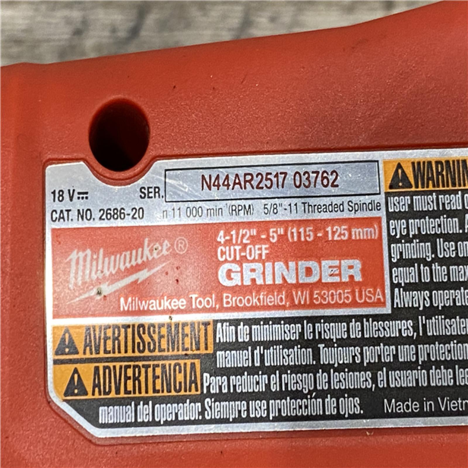 AS-IS Milwaukee 18V Lithium-Ion Brushless Cordless 4-1/2 in./5 in. Grinder w/Paddle Switch (Tool-Only)