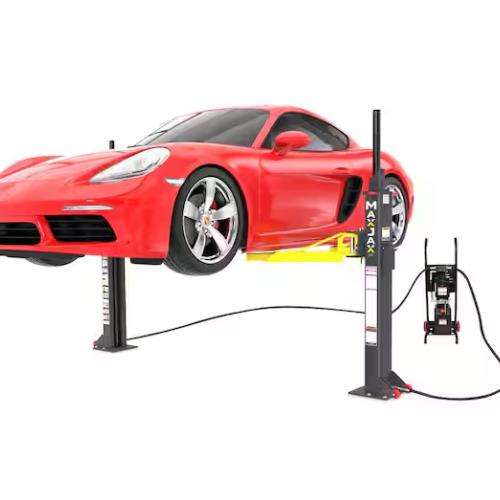 DALLAS LOCATION -  MAX JAX MK7 Symmetric Portable 2 Post Car Lift with 7 000 lbs. Weight Capacity and 110V Power Unit Included