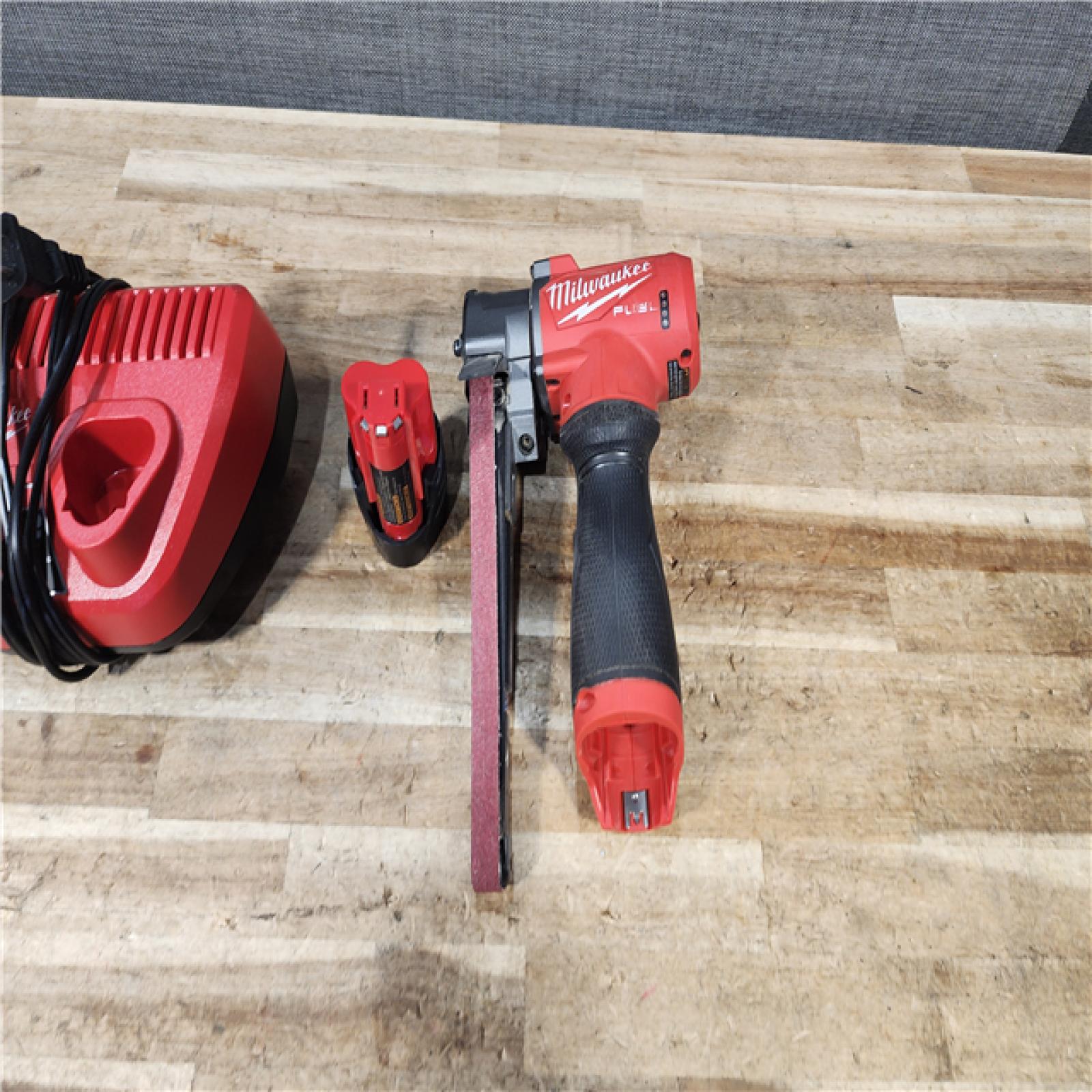 HOUSTON LOCATION - AS - IS Milwaukee  FUEL 12V Lithium-Ion Brushless Cordless 1/2 in. x 18 in. Bandfile COMBO KIT