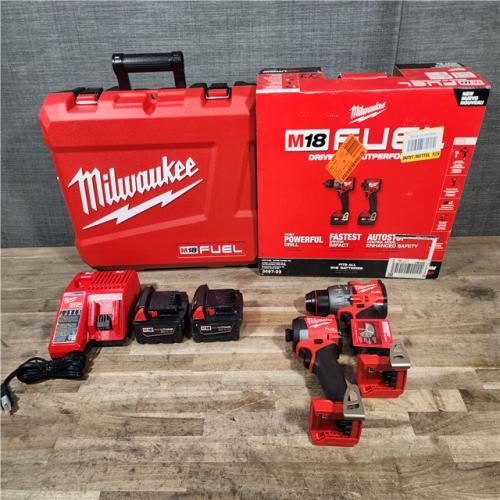 HOUSTON LOCATION - AS-IS (APPEARS LIKE NEW) Milwaukee FUEL 18V Lithium-Ion Brushless Cordless Hammer Drill and Impact Driver Combo Kit