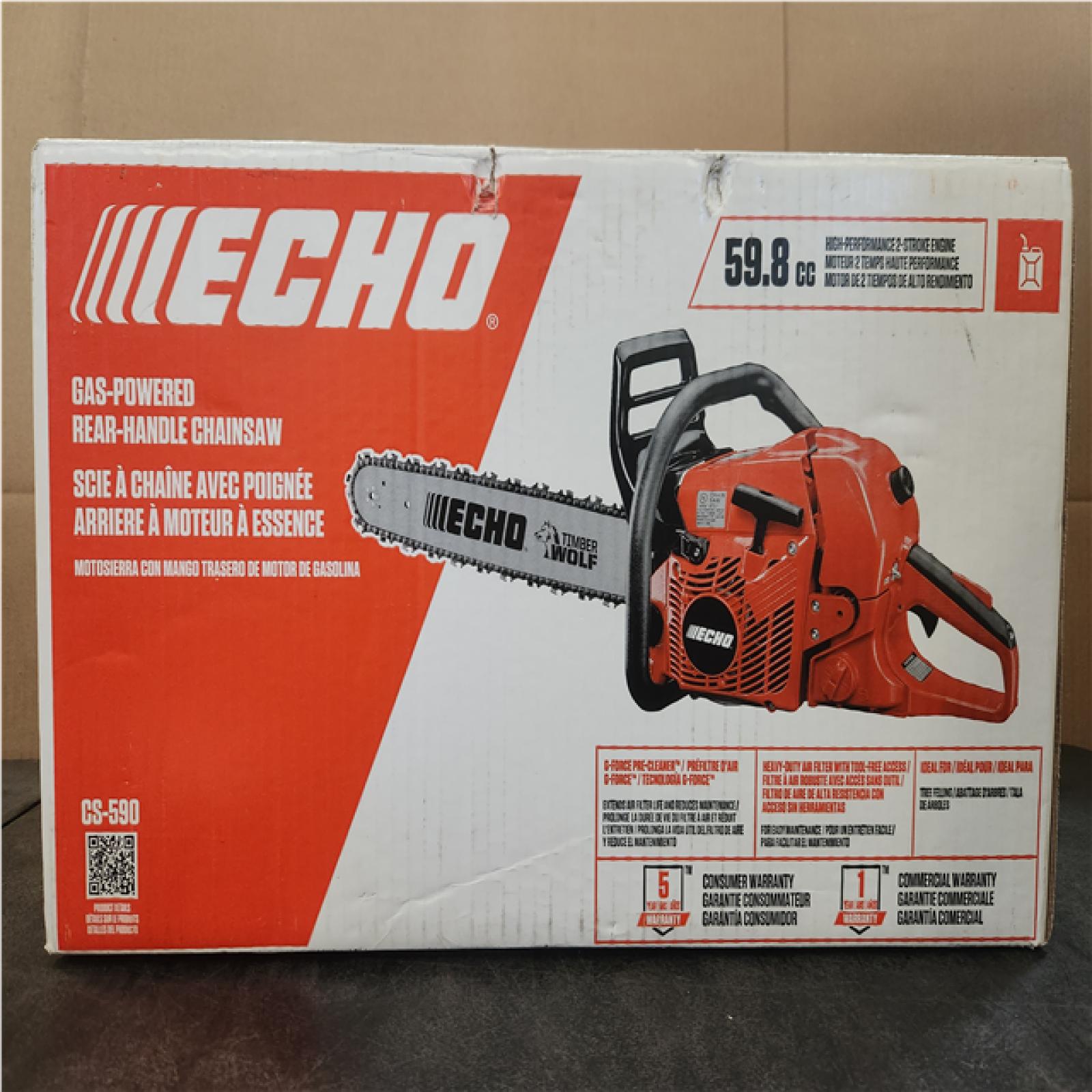 Phoenix NEW ECHO 20 in. 59.8 cc Gas 2-Stroke Rear Handle Timber Wolf Chainsaw