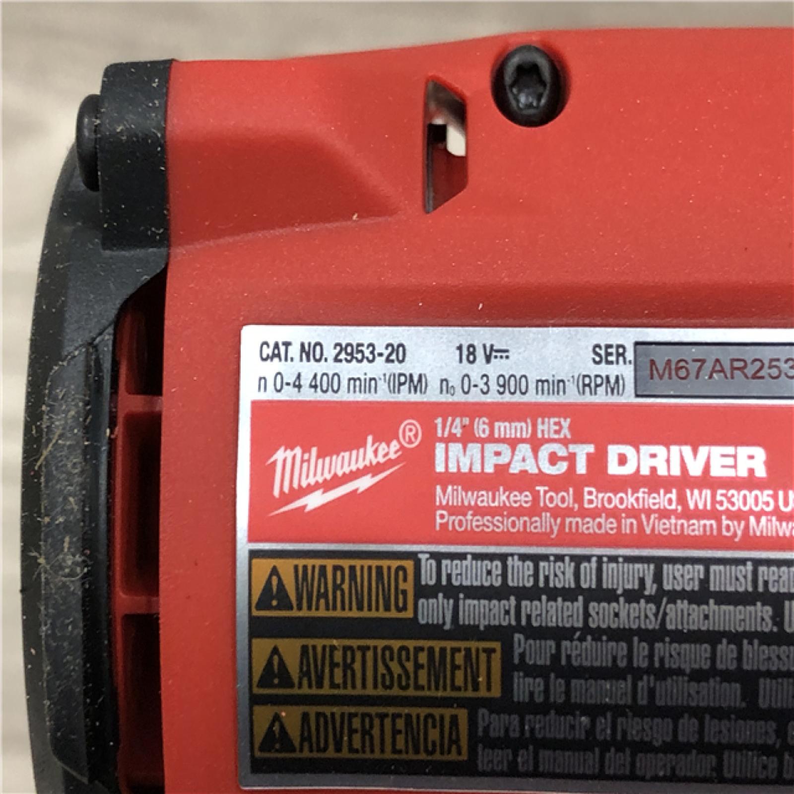 AS-IS Milwaukee FUEL 18V Lithium-Ion Cordless 1/4 in. Hex Impact Driver (Tool-Only)