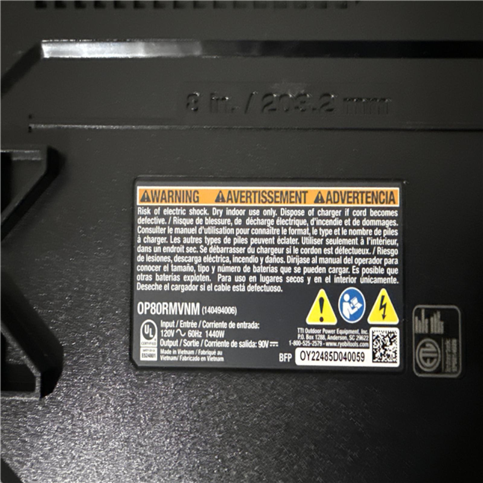 California AS-IS Ryobi 80V Charger