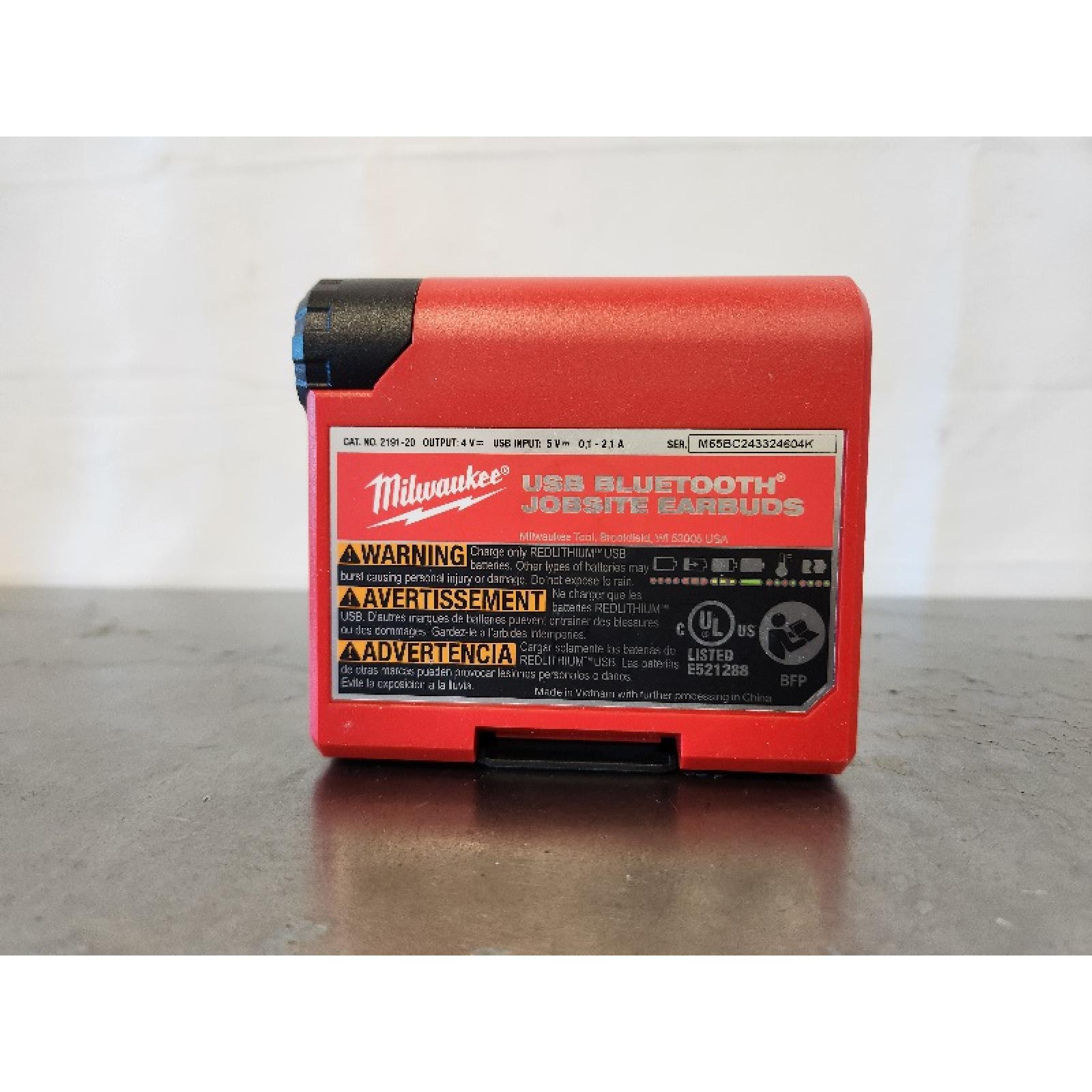 AS-IS- Milwaukee Redlithium Bluetooth Ear Plugs/Ear Phones with Mic Black/Red 1 Pk