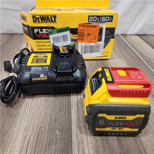 AS-IS DEWALT FLEXVOLT 20V/60V MAX Lithium-Ion 6.0Ah Battery Pack with 6 Amp Output Charger