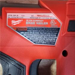 HOUSTON LOCATION - AS-IS Milwaukee  FUEL 12-Volt Lithium-Ion Brushless Cordless 18-Gauge 1-1/2 in. Compact Brad Nailer (Tool Only)