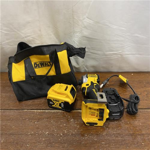 AS-IS DEWALT ATOMIC 20V MAX Lithium-Ion Cordless 1/4 in. Brushless Impact Driver Kit, 5 Ah Battery, Charger, and Bag