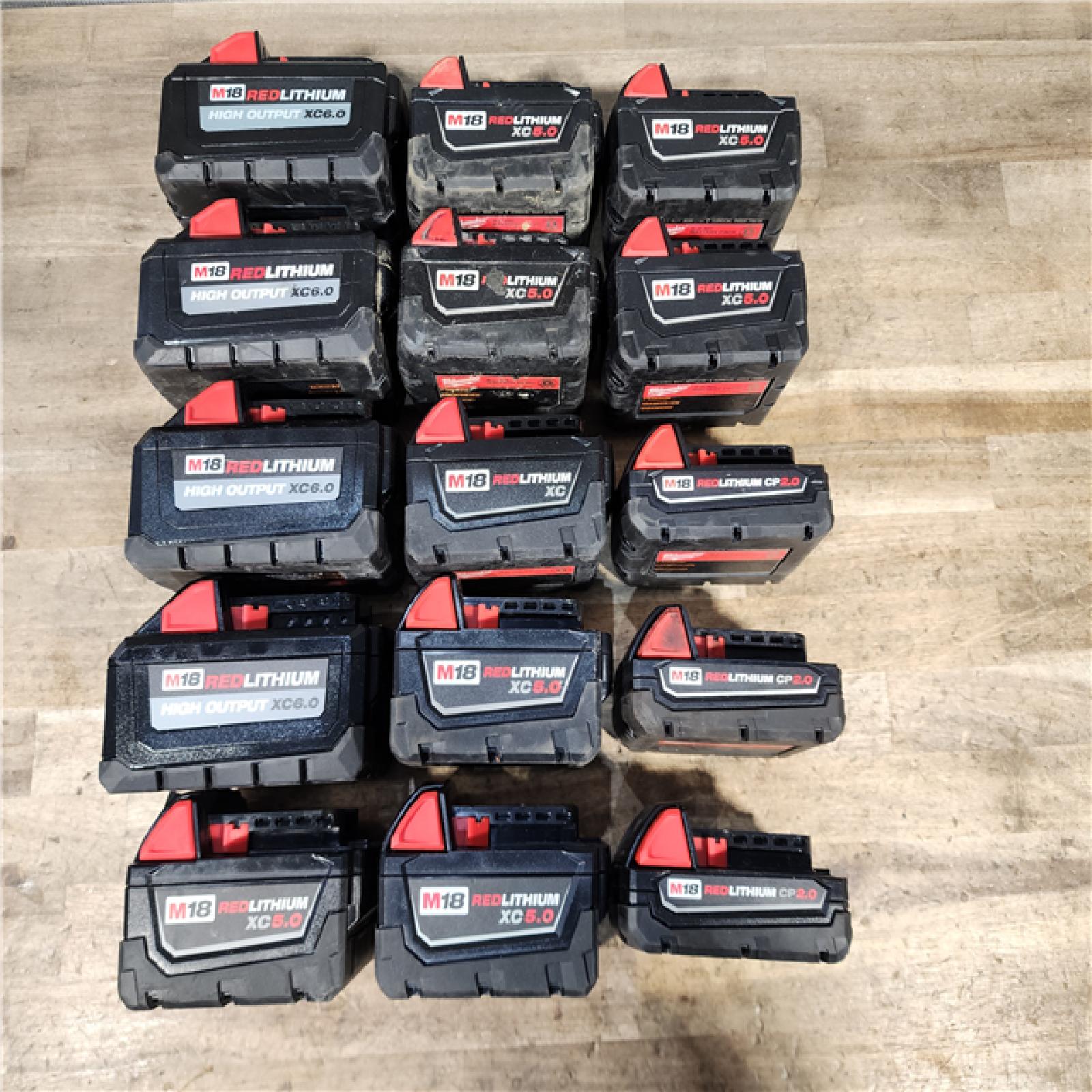 HOUSTON LOCATION - AS-IS MILWAUKEE BATTERY PACK QTY - 15