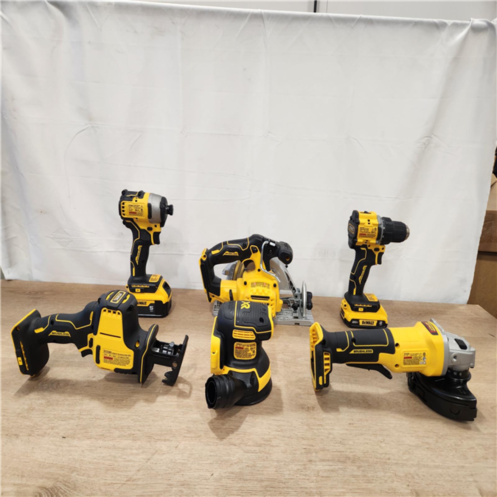AS-IS- DEWALT 20V Lithium-Ion Cordless 6-Tool Combo Kit with 5.0 Ah and 2.0 Ah Batteries  Charger and Tough System 2.0 Rolling Toolbox