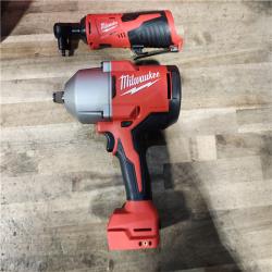 HOUSTON LOCATION - AS-IS Milwaukee 12/18V Lithium-Ion Cordless 3/8 in. Ratchet and 1/2 in. High Torque Impact Wrench with Friction Ring Combo Kit
