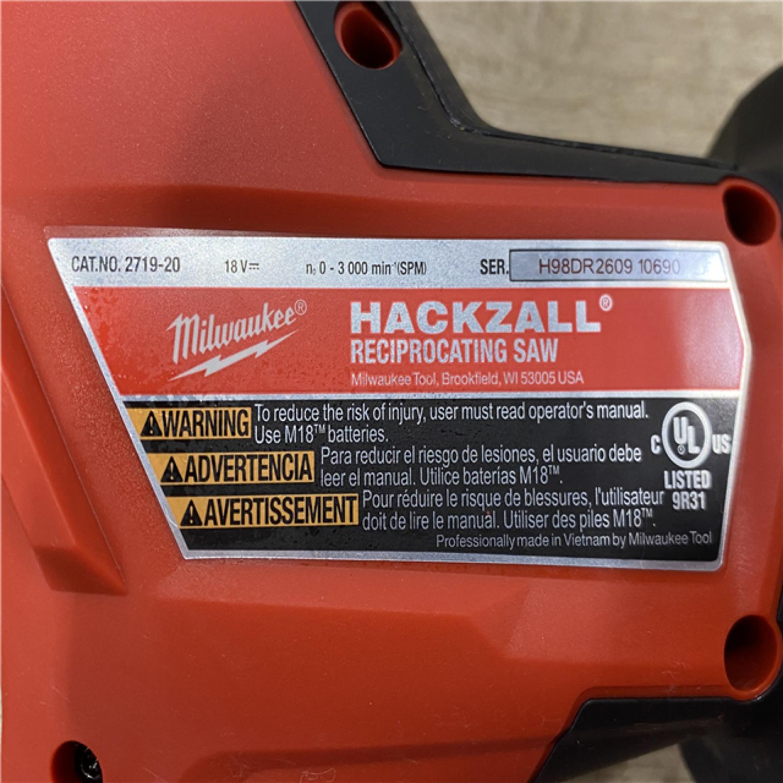 AS-IS Milwaukee FUEL 18V Lithium-Ion Brushless Cordless HACKZALL Reciprocating Saw (Tool-Only)