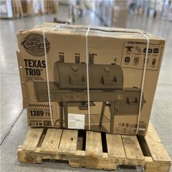 DALLAS LOCATION - Char-Griller Texas Trio 4-Burner Dual Fuel Grill with Smoker in Black