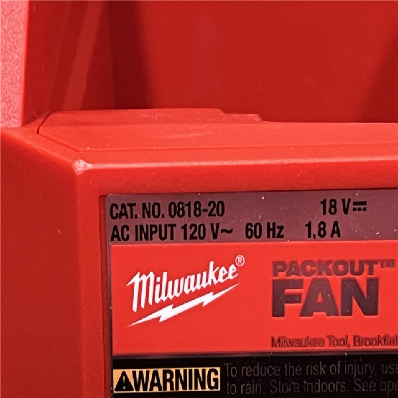 AS-IS Milwaukee 18-Volt Lithium-Ion Brushless Cordless PACKOUT Jobsite Fan (Tool-Only)