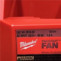 AS-IS Milwaukee 18-Volt Lithium-Ion Brushless Cordless PACKOUT Jobsite Fan (Tool-Only)