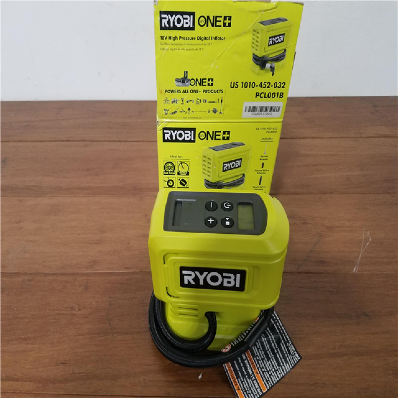 CALIFORNIA AS-IS RYOBI ONE+18V HIGH PRESSURE DIGITAL INFLATOR