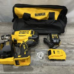 AS-IS DEWALT 20V MAX Lithium-Ion 15-Degree Electric Cordless Roofing Nailer Kit