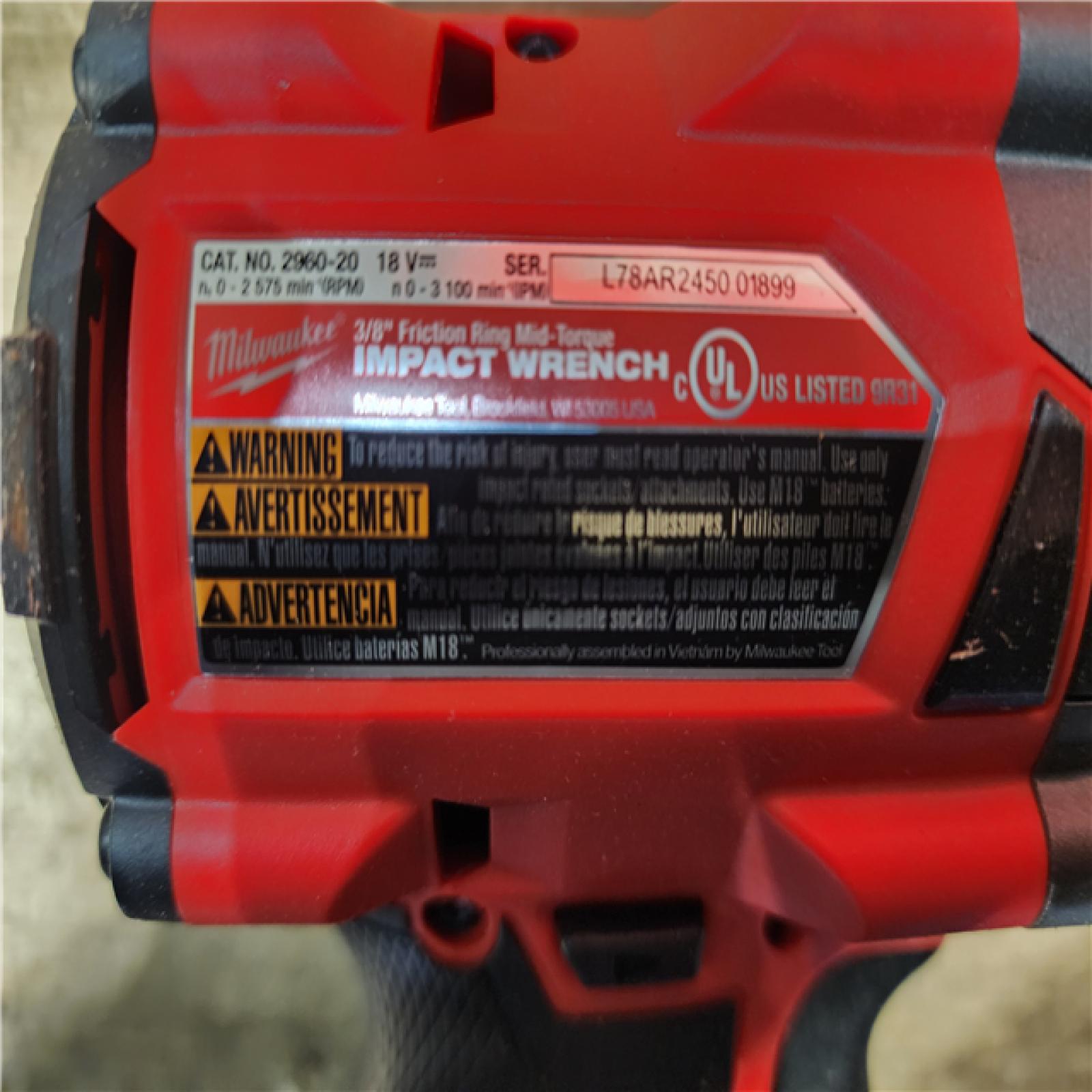 HOUSTON LOCATION - AS-IS Milwaukee M18 18V Fuel Cordless Mid-Torque Compact Impact Wrench 2960-20