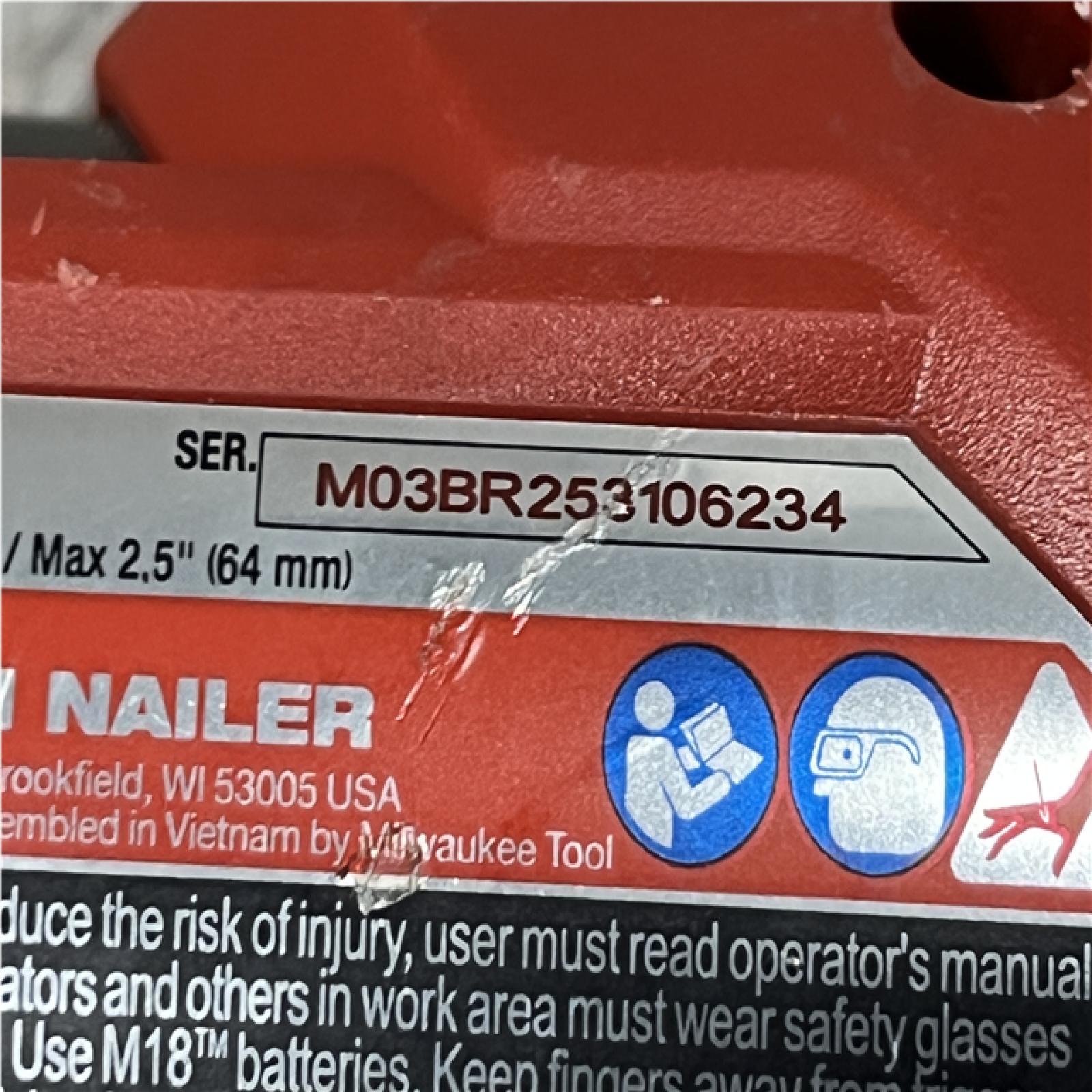 AS-IS Milwaukee FUEL 18V Lithium-Ion Brushless Cordless Gen II 15-Gauge Angled Nailer (Tool-Only)
