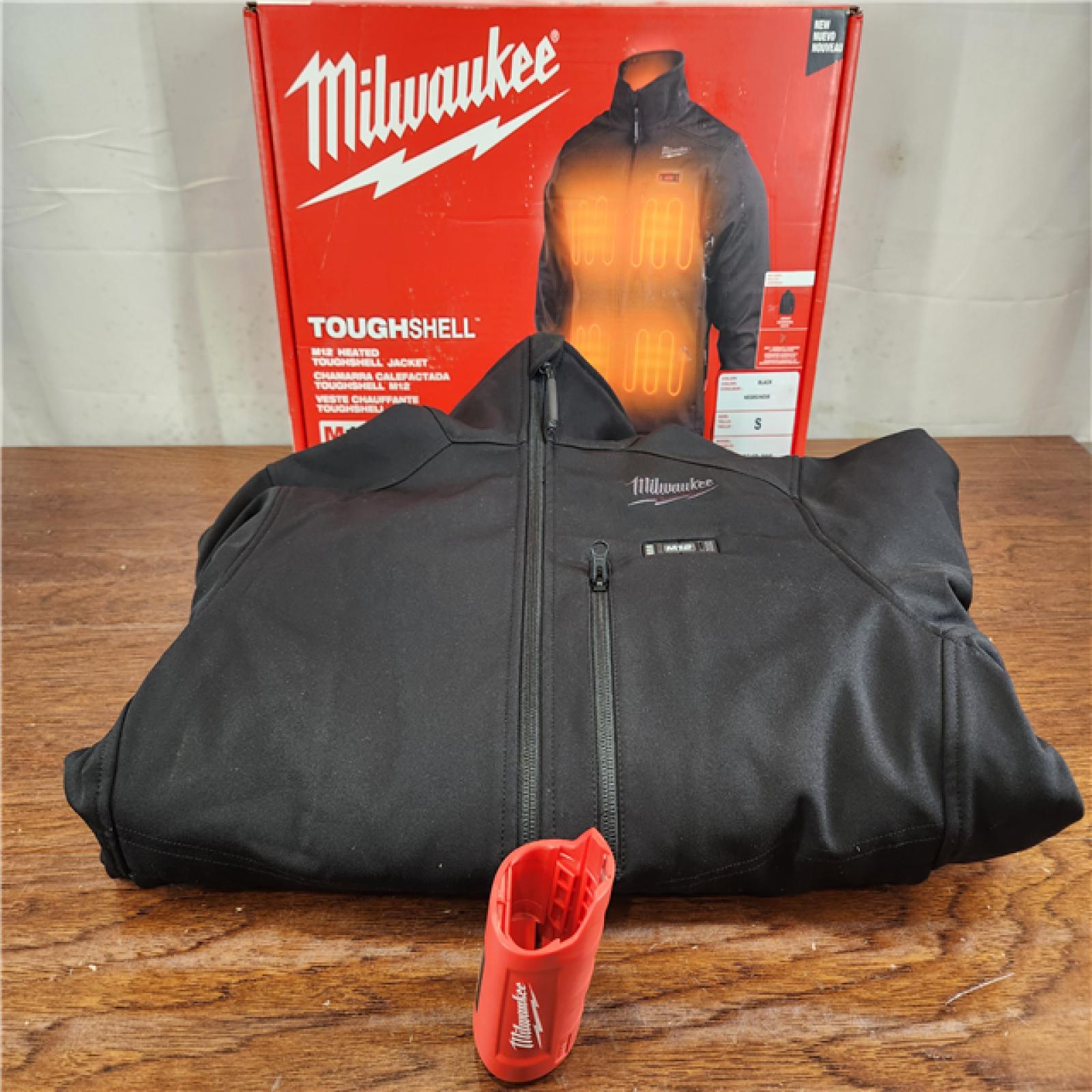 AS-IS Milwaukee M12 12V Cordless TOUGHSHELL Black Heated Jacket (Jacket Only) (Small)