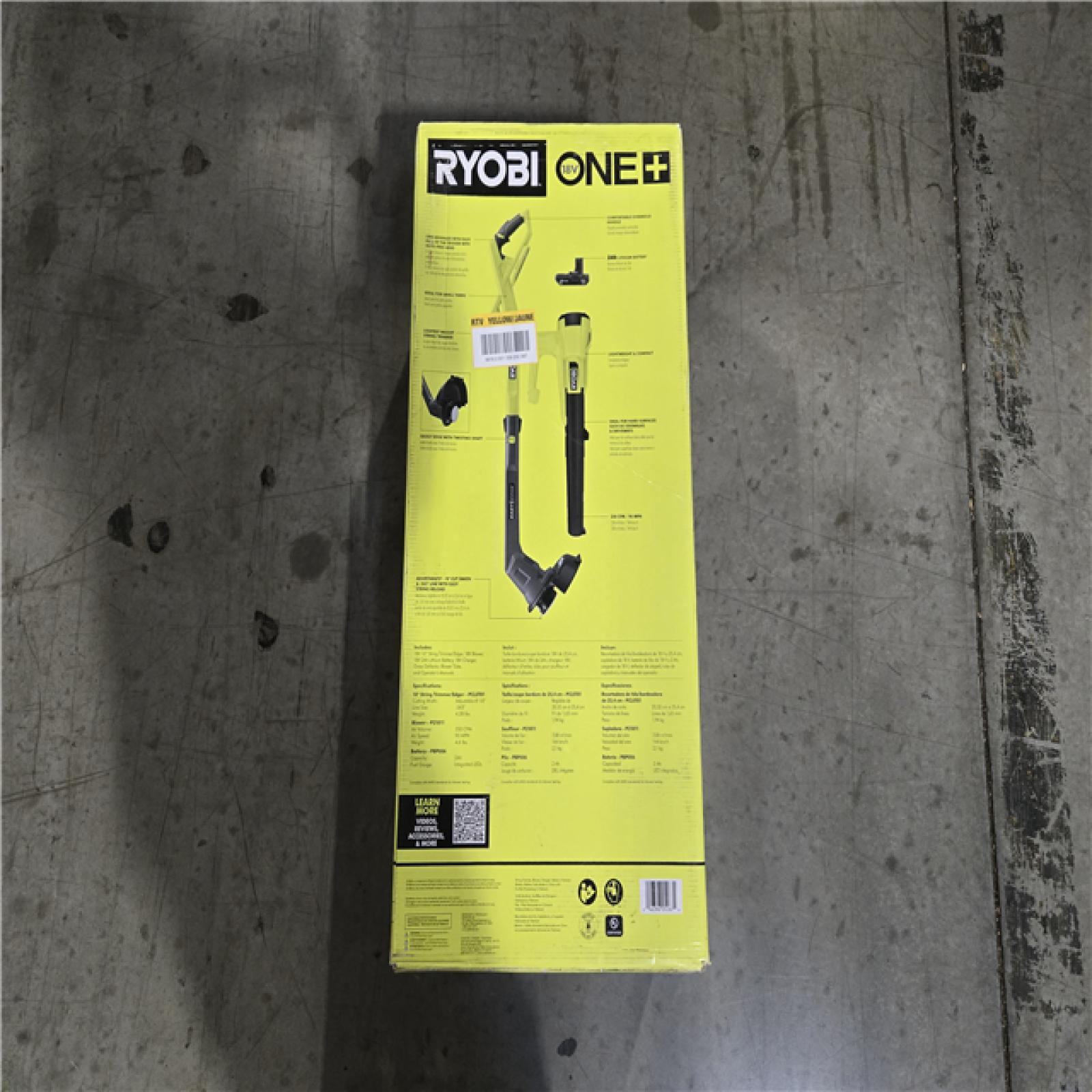 NEW!- RYOBI ONE+ 18V Cordless String Trimmer/Edger and Blower/Sweeper Combo Kit (LOT OF 2)