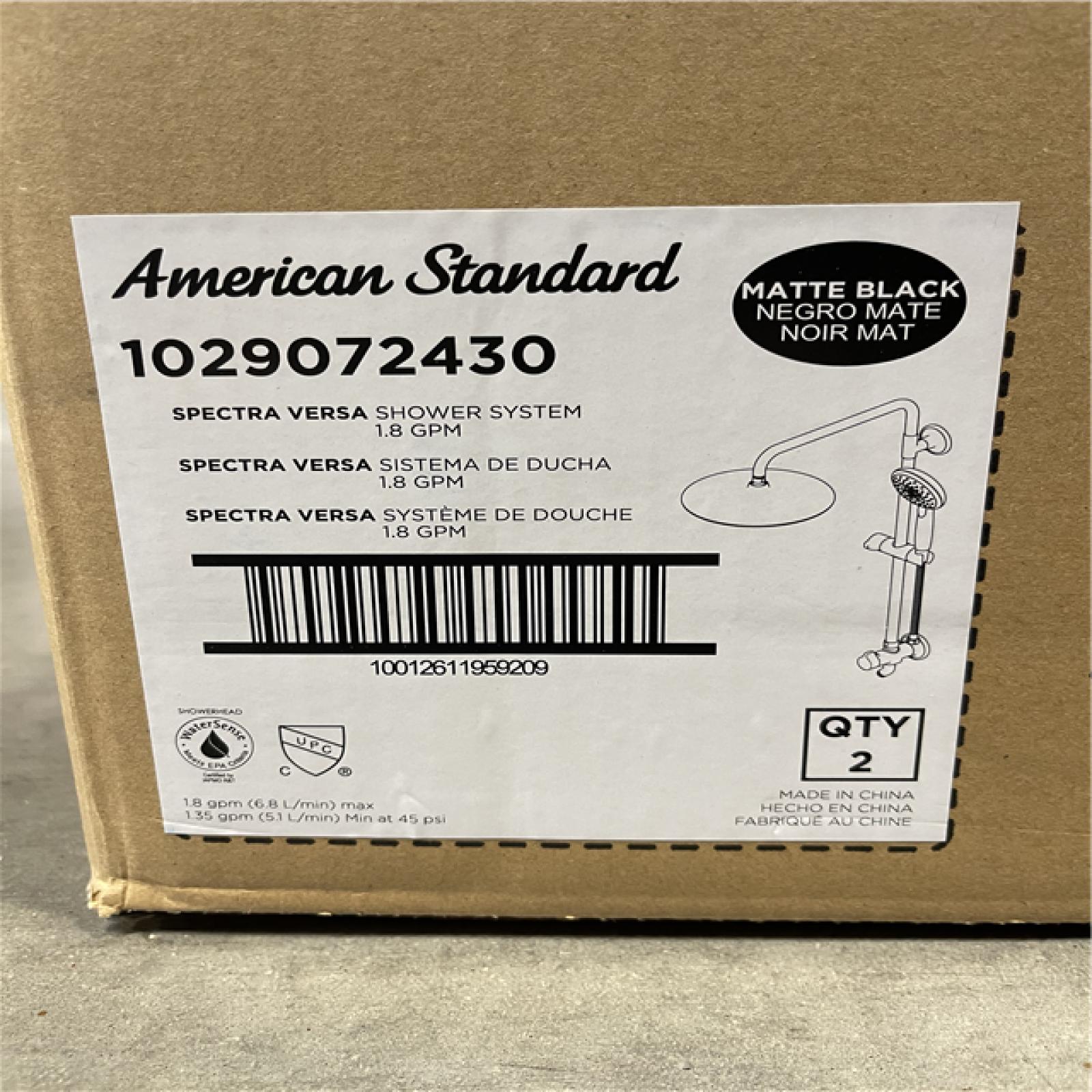 DALLAS LOCATION - NEW! American Standard Spectra Versa 4-Spray Round 24 in. Wall Bar Shower Kit with Hand Shower 1.8 GPM in Matte Black