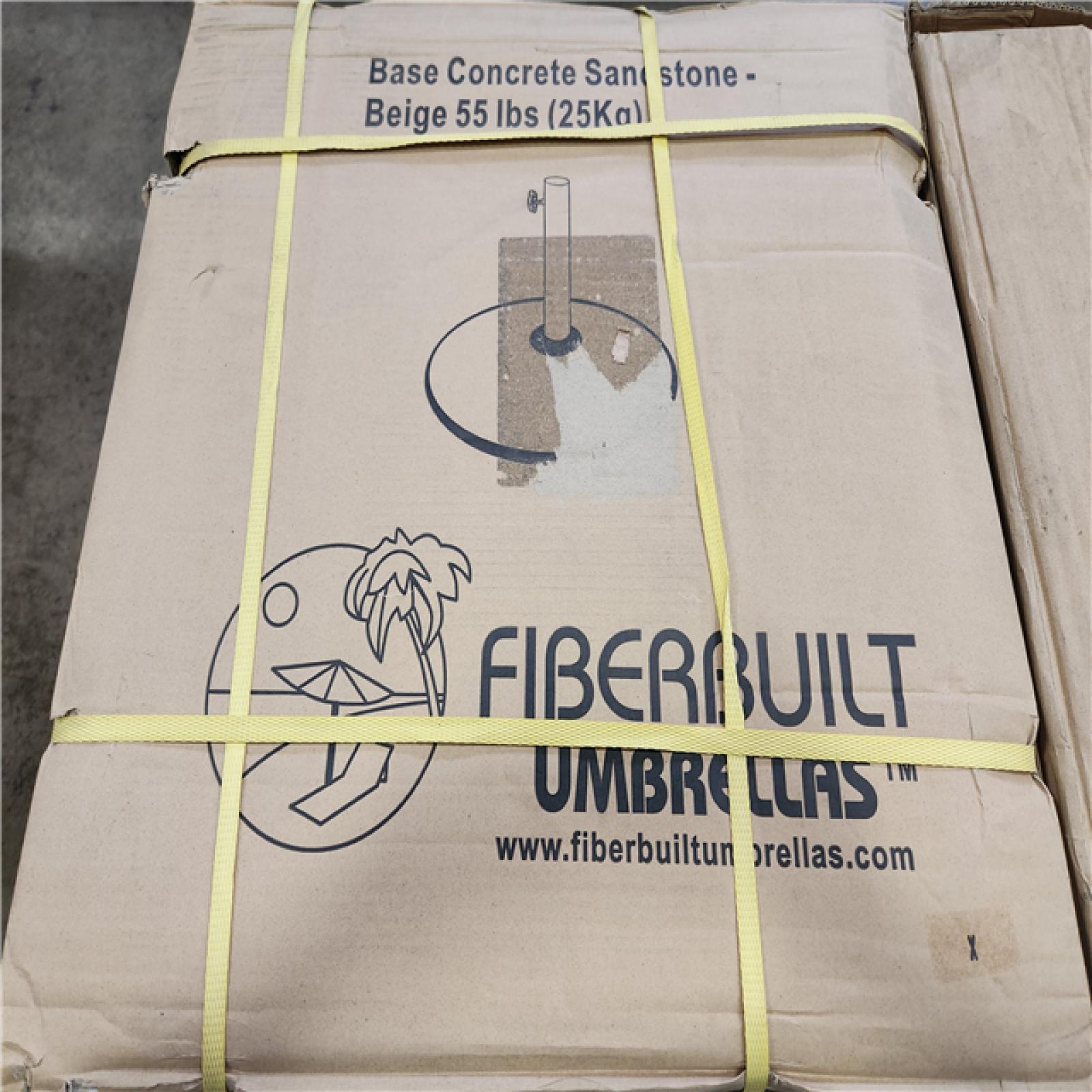 Phoenix Location Fiberbuilt Umbrellas Base Concrete Sandstone Beige 55lbs (25Kg) Pallet (18 Boxes)