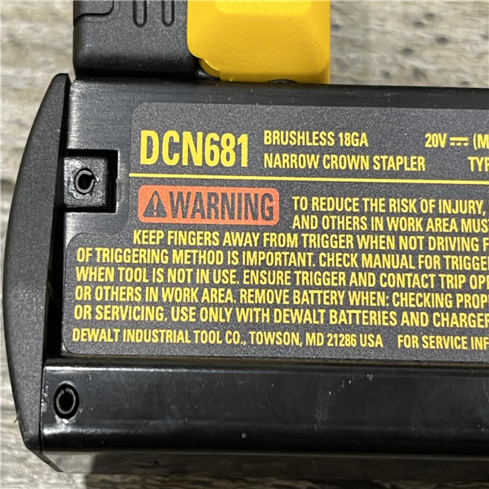 AS-IS DEWALT 20V MAX XR Lithium-Ion Cordless 18-Gauge Narrow Crown Stapler Kit