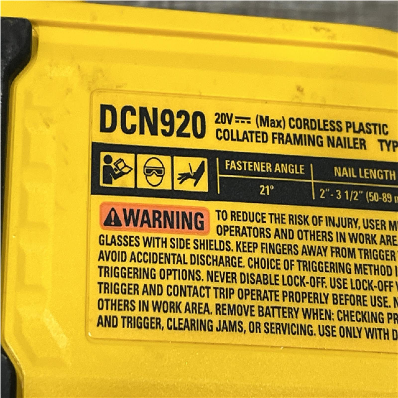 AS-IS DEWALT 20-Volt 21° Cordless Framing Nailer (Tool-Only)