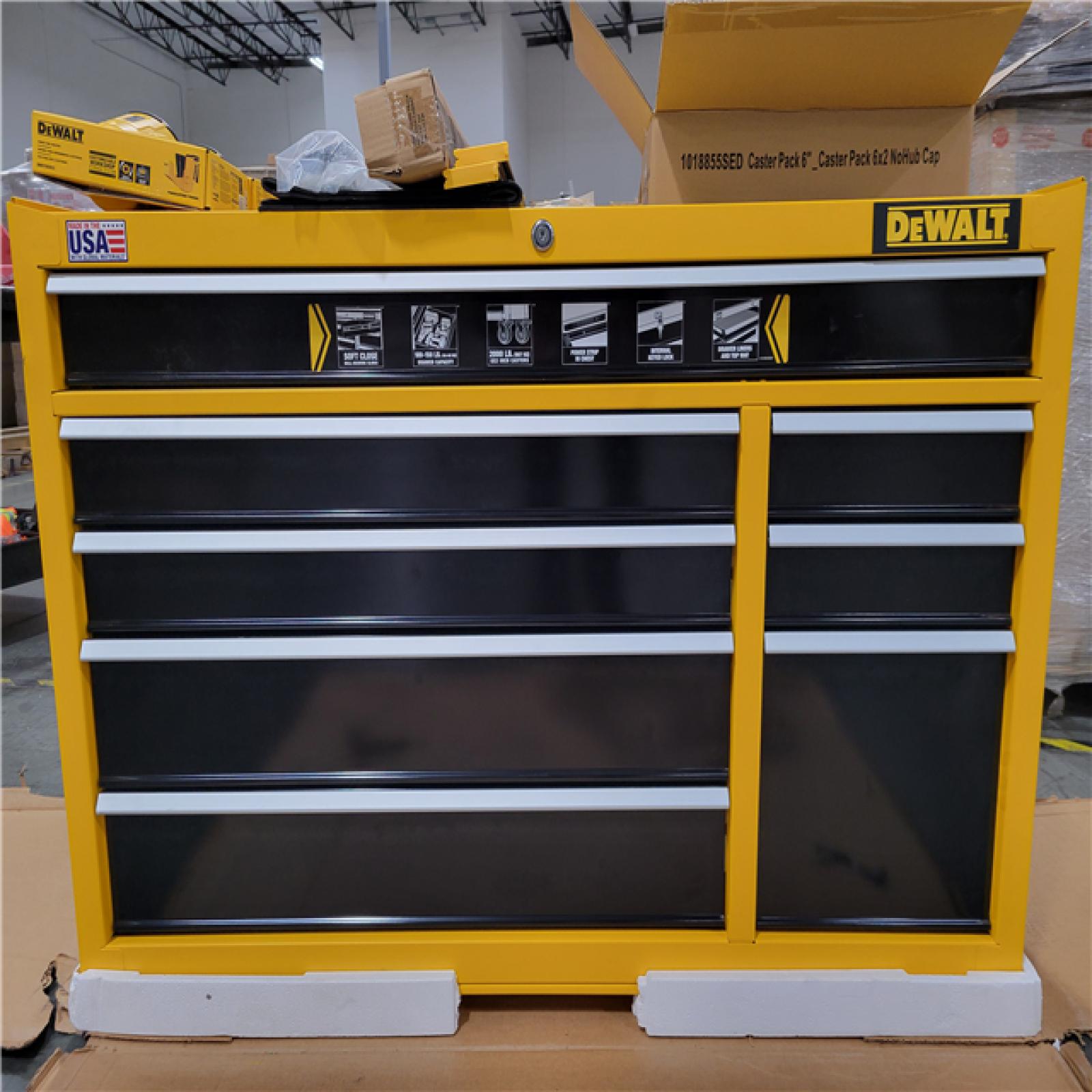 CALIFORNIA AS-IS DEWALT 52 WIDE 8-DRAWER ROLLING TOOL CABINET