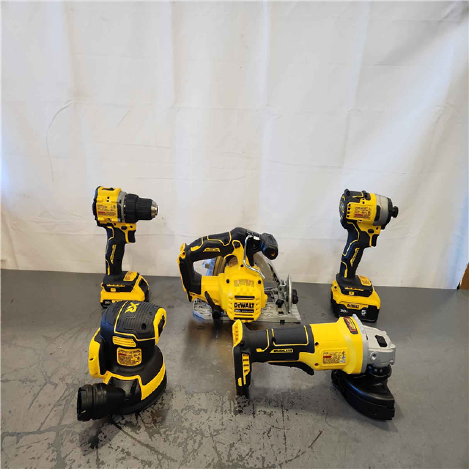 AS-IS- DEWALT 20V Lithium-Ion Cordless 5-Tool Combo Kit with 5.0 Ah and 2.0 Ah Batteries  Charger and Tough System 2.0 Rolling Toolbox