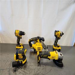 AS-IS- DEWALT 20V Lithium-Ion Cordless 5-Tool Combo Kit with 5.0 Ah and 2.0 Ah Batteries  Charger and Tough System 2.0 Rolling Toolbox