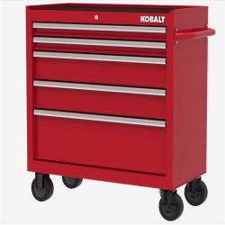 DALLAS LOCATION- Kobalt 36-in W x 38-in H 5-Drawer Steel Rolling Tool Cabinet (Red) PALLET - (4 UNITS)