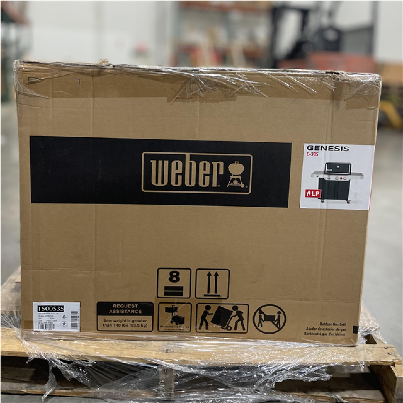 DALLAS LOCATION- WEBER Genesis E-335 3-Burner Gas Grill in Black w/ Side Burner