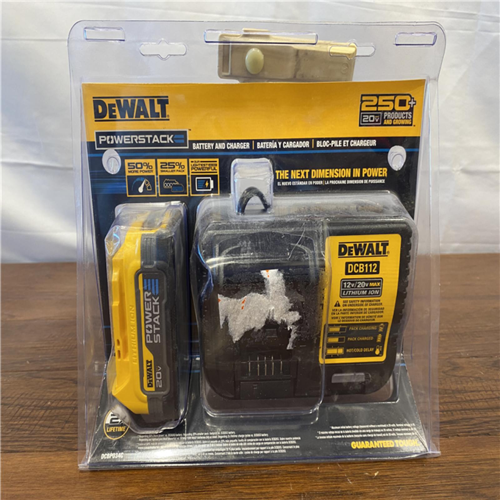 NEW! DEWALT DCBP034C 20V MAX Starter Kit with PowerStack Lithium-Ion Compact Battery and Charger