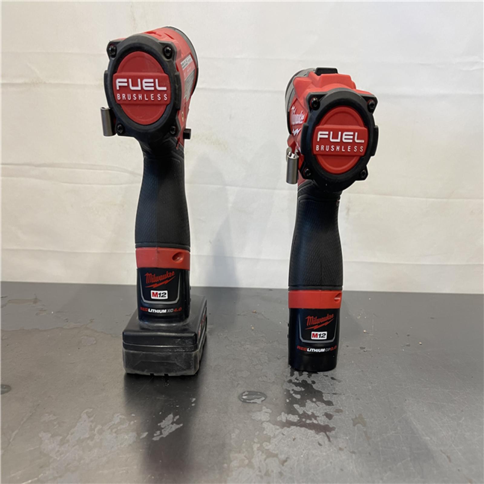 AS-IS- Milwaukee 12V Brushless Hammer Drill and Impact Driver Combo Kit