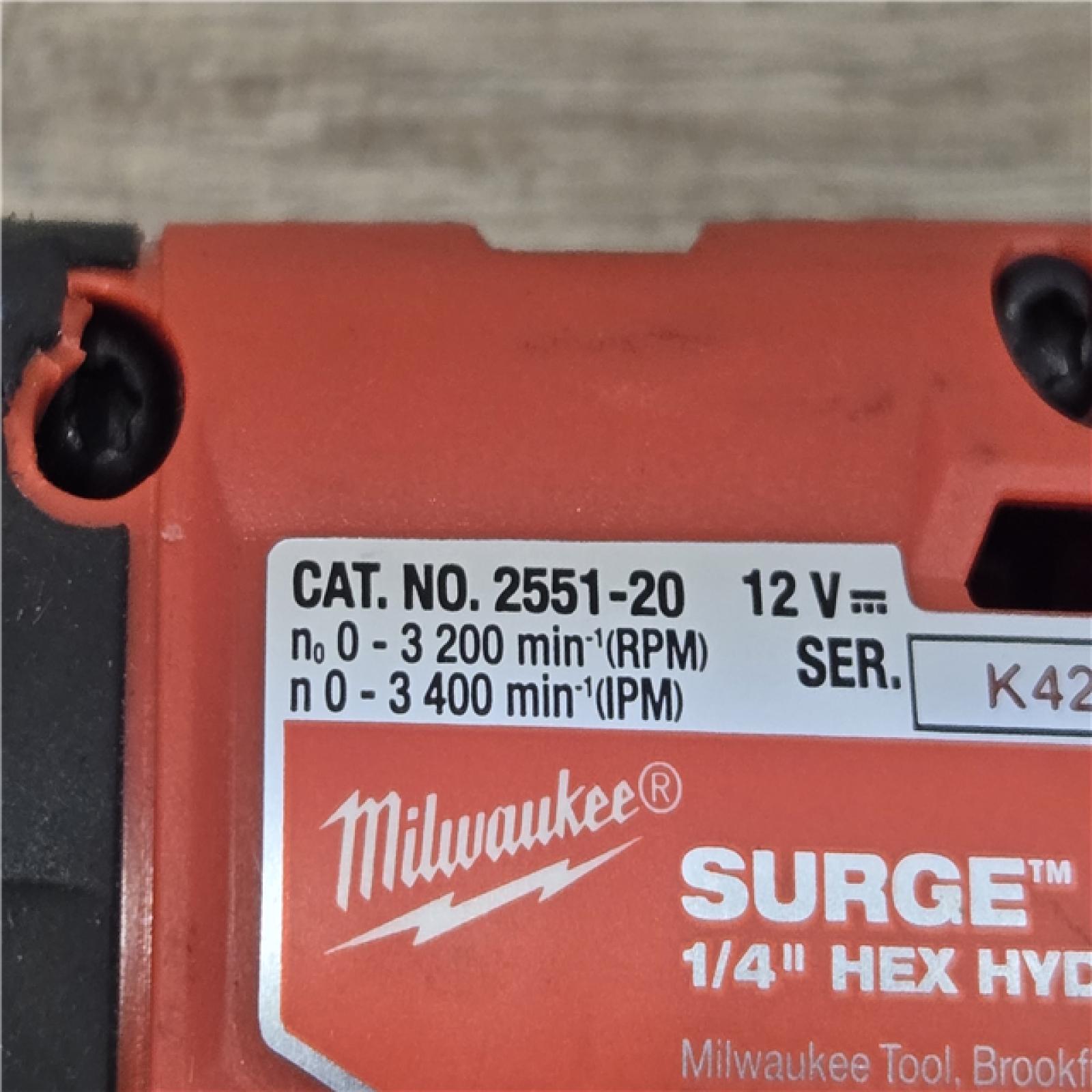 AS-IS Milwaukee FUEL SURGE 12V Cordless 1/4 in. Hex Impact Driver Compact Kit