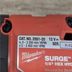 AS-IS Milwaukee FUEL SURGE 12V Cordless 1/4 in. Hex Impact Driver Compact Kit