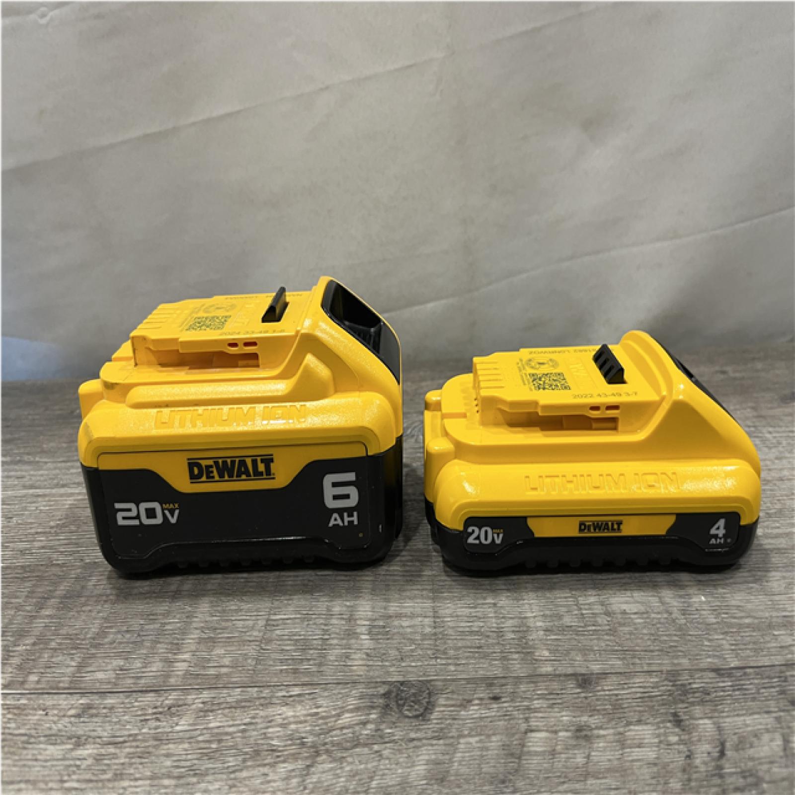 AS-IS DEWALT 20V MAX Lithium-Ion 6.0Ah and 4.0Ah Battery and Charger Starter Kit