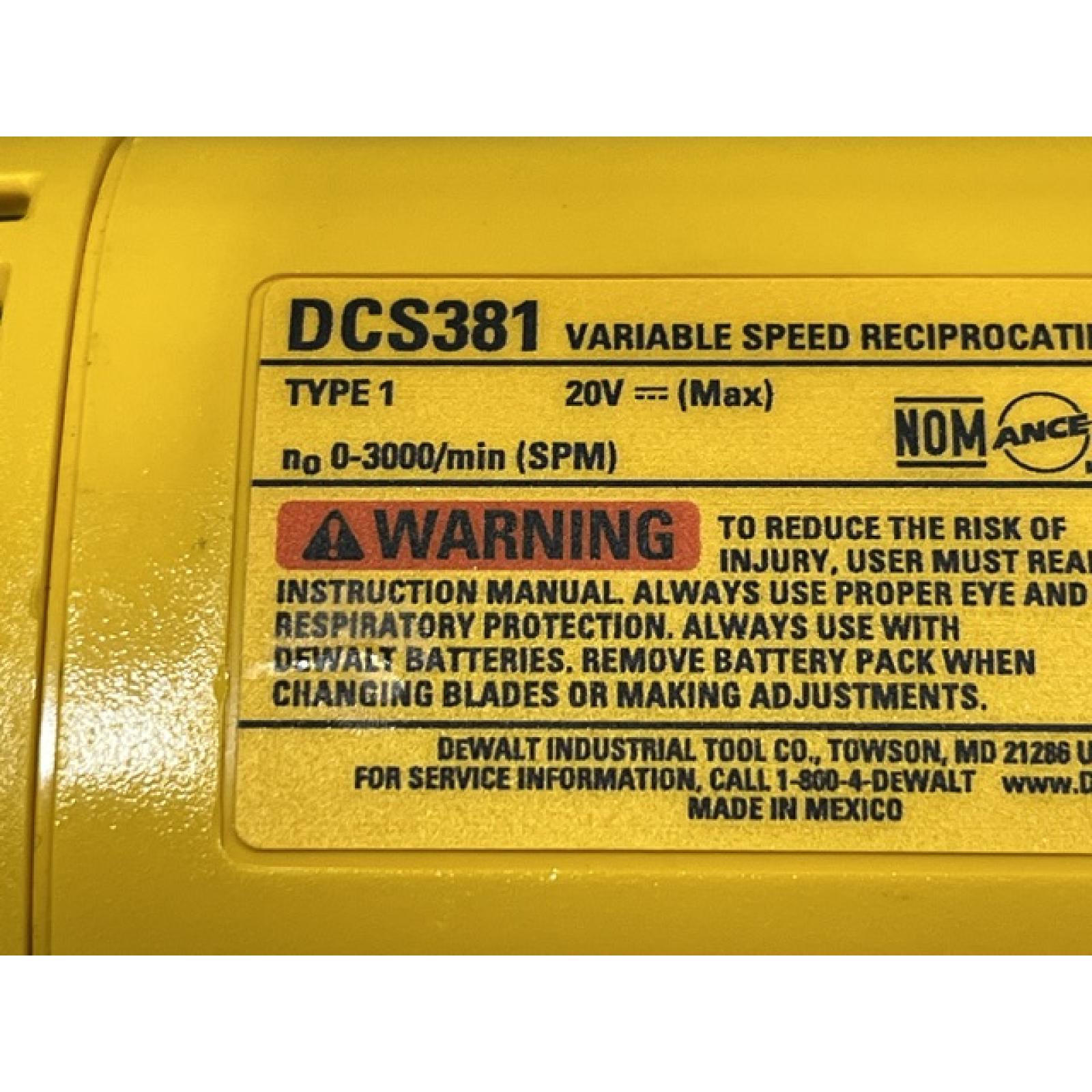 AS-IS DEWALT 20V MAX Cordless Reciprocating Saw (Tool Only)