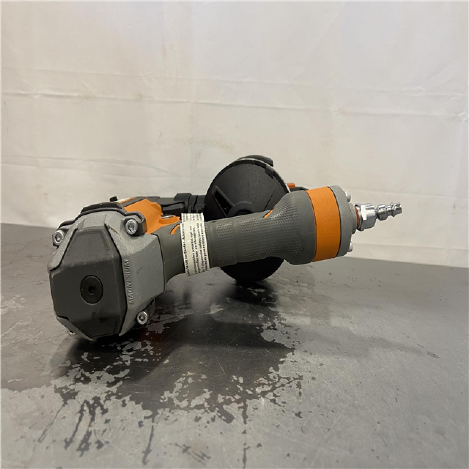 AS-IS- RIDGID Pneumatic 15 Deg. 1-3/4 in. Coil Roofing Nailer