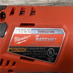 AS-IS Milwaukee 12/18V Lithium-Ion Cordless 3/8 in. Ratchet and 1/2 in. High Torque Impact Wrench with Friction Ring Combo Kit