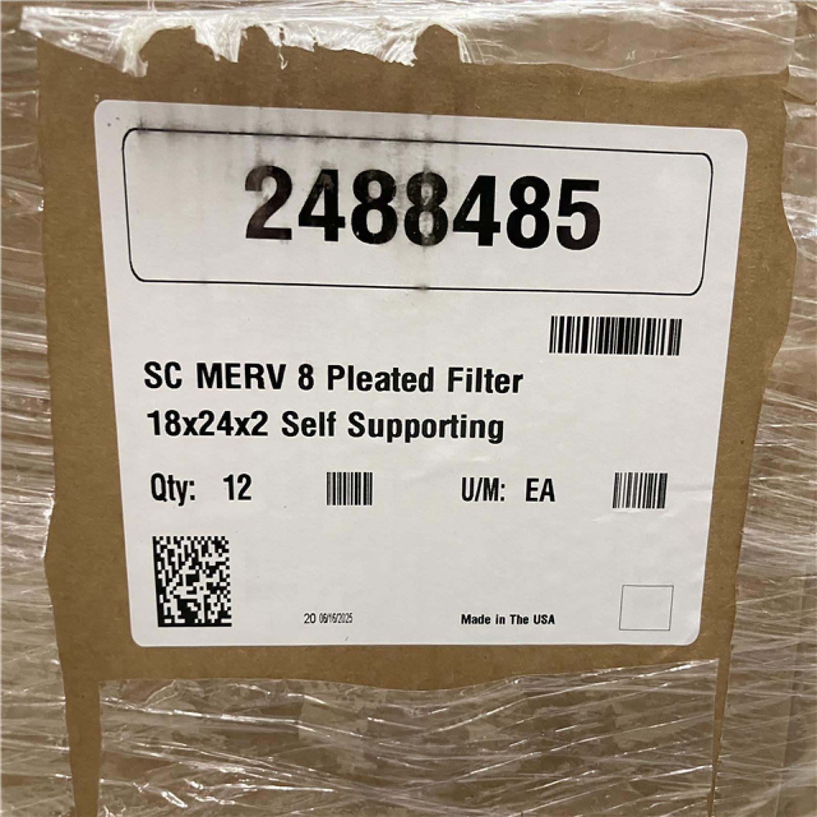 DALLAS LOCATION- 18x24x2 MERV 8 Pleated Air Filter PALLET (192 UNITS)
