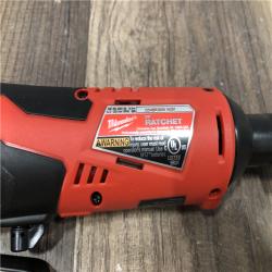 AS-IS Milwaukee M12 12V Lithium-Ion Cordless 3/8 in. Ratchet (Tool-Only)